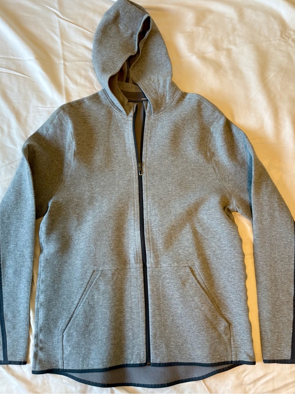 Lululemon Men's Gray Zip-Up Hooded Sweater - Lightweight Everyday Layer